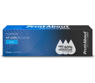 PrintAbout Huismerk HP 220X (W2201X) Toner Cyaan Hoge capaciteit