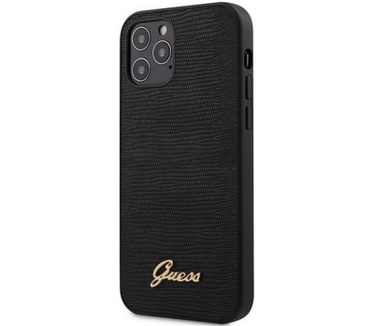 Guess Lizard Hard Case - Apple iPhone 12 Pro Max (6.7") - Zwart  Zwart