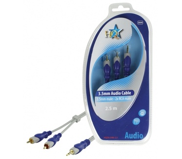 HQ Products 3.5mm/2x RCA, 2.5m