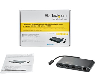 Startech.com Dual 4K monitor Thunderbolt 3 mini dock met HDMI 4K 60Hz