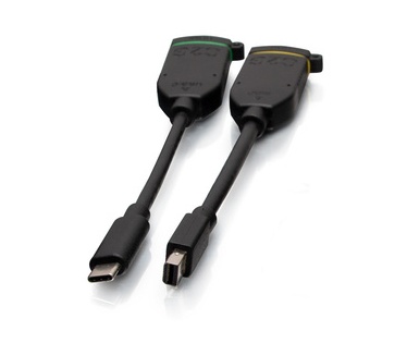 CablesToGo 3m (10ft) 4K HDMI® premium kabel en dongle-adapterring met kleurgecodeerde Mini DisplayPort™ en USB-C®