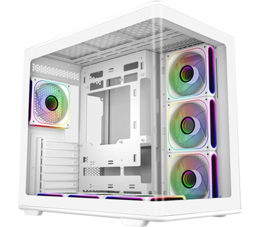 Cooler Master Elite 600, 7x ARGB fans met hub, Wit