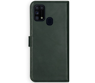 Selencia Echt Lederen Bookcase Samsung Galaxy M31 - Groen