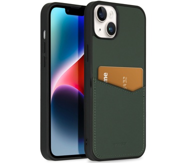 Accezz Premium Leather Card Slot Backcover iPhone 14 Plus - Groen