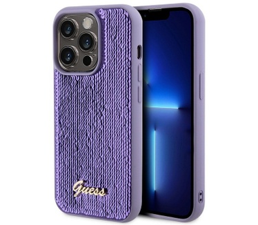 Guess Sequins Back Case - Apple iPhone 15 Pro Max (6.7") - Paars Paars