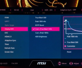 MSI MPG 341CQR QD-OLED X36 - Custom hdr-instelling
