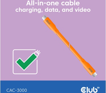 Club 3D USB C cable orange