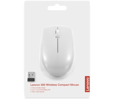 Lenovo 300 Wireless Compact Muis - Wit