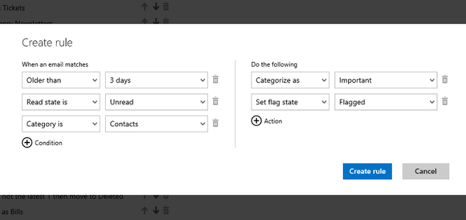 Advanced rules in Outlook.com