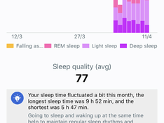 slaap in app maand view