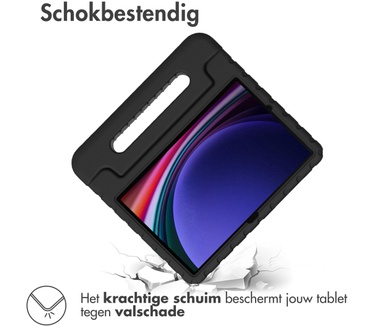 Accezz Kidsproof Backcover met handvat Samsung Galaxy Tab S9 / Tab S9 FE - Zwart