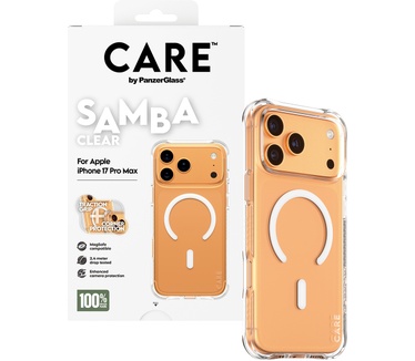 PanzerGlass CARE by PanzerGlass® Fashionable Case Samba Transparent w. White MagSafe iPhone 17 Pro Max