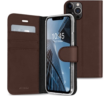 Accezz Wallet Softcase Bookcase iPhone 13 Pro - Donkerbruin
