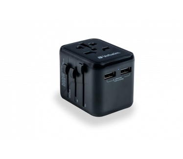 Verbatim Universele reisadapter UTA-01 Stekker met 2 x USB-A poorten