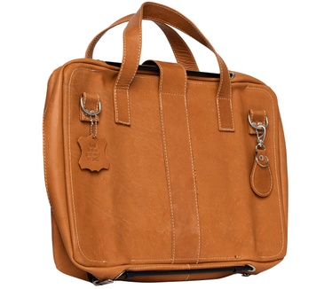 R-Go Tools R-Go Viva 15.6" Laptoptas, Full Grain Leather (LWG gecertificeerd), Geïntegreerde laptopstandaard, Schouderband, Bruin