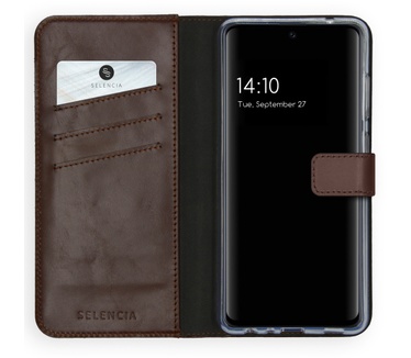 Selencia Echt Lederen Bookcase Samsung Galaxy A72 - Bruin