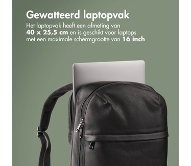 Accezz Leather Laptop rugtas