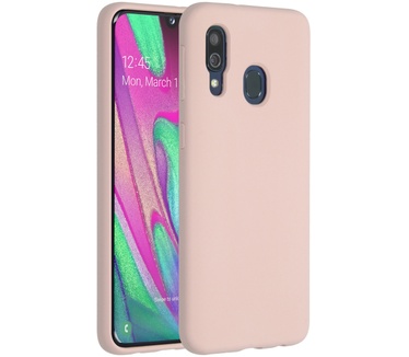 Accezz Liquid Silicone Backcover Samsung Galaxy A40 - Roze