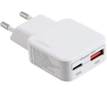 Accezz Ultra Slim GaN Charger 30W - USB-A + USB-C