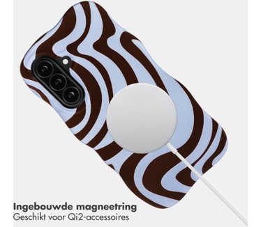 Selencia Vivid Wavy Backcover met MagSafe voor de Samsung Galaxy A37 (5G) - Dream Swirl Chocolate