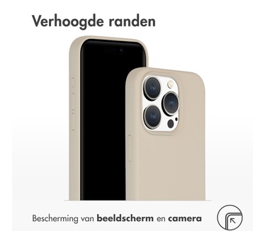Accezz Liquid Silicone Backcover met MagSafe iPhone 15 Pro - Stone