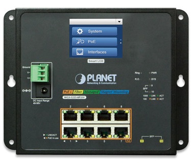 Planet WGS-5225-8P2SV 8-poort industriële POE Switch met Touch screen
