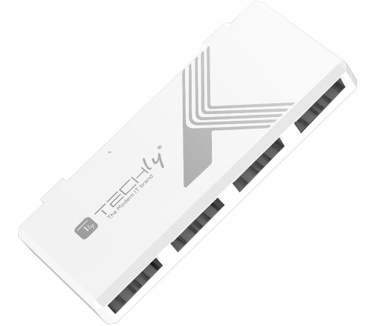 Techly Mini Hi Speed USB Hub 4 Ports White IUSB2-HUB4-WHTY