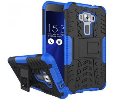 qMust Asus Zenfone 3 (5.2 inch) ZE520KL Rugged Hybrid Case - Dual Protection - Blauw