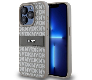 DKNY Textured Tonal Stripe Back Case - iPhone 14 Pro (6.1") Beige Beige