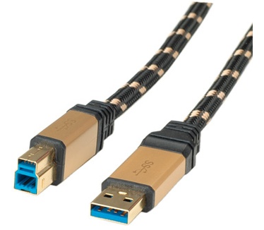 Roline GOLD USB 3.0 kabel, type A-B 1,8m