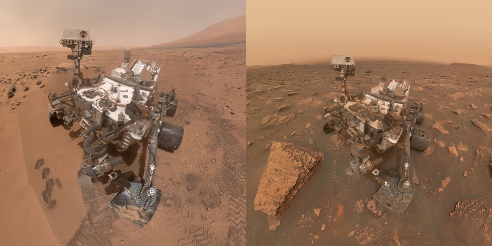 Marsrover Curiosity in 2012 en 2018