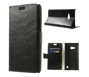qMust Nokia Lumia 730/735 Wallet Case met stand (Black)