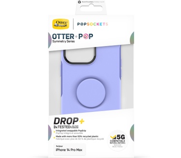 Otterbox OtterBox Otter+Pop Case voor iPhone 14 Pro Max, Schokbestendig, Valbestendig, Beschermhoes met PopSockets PopGrip, 3x getest volgens militaire standaard, Antimicrobieel, Periwink