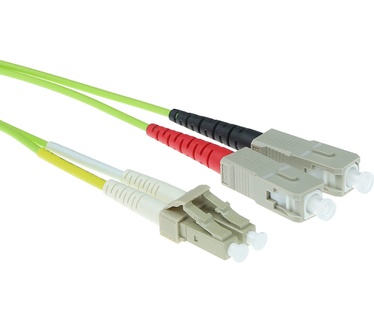 ACT 0,5 meter LSZH Multimode 50/125 OM5 glasvezel patchkabel duplex met LC en SC connectoren Groen