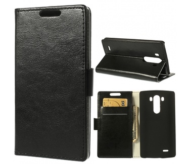 Kees Lederlook Portemonnee Hoesje LG G3 - Zwart