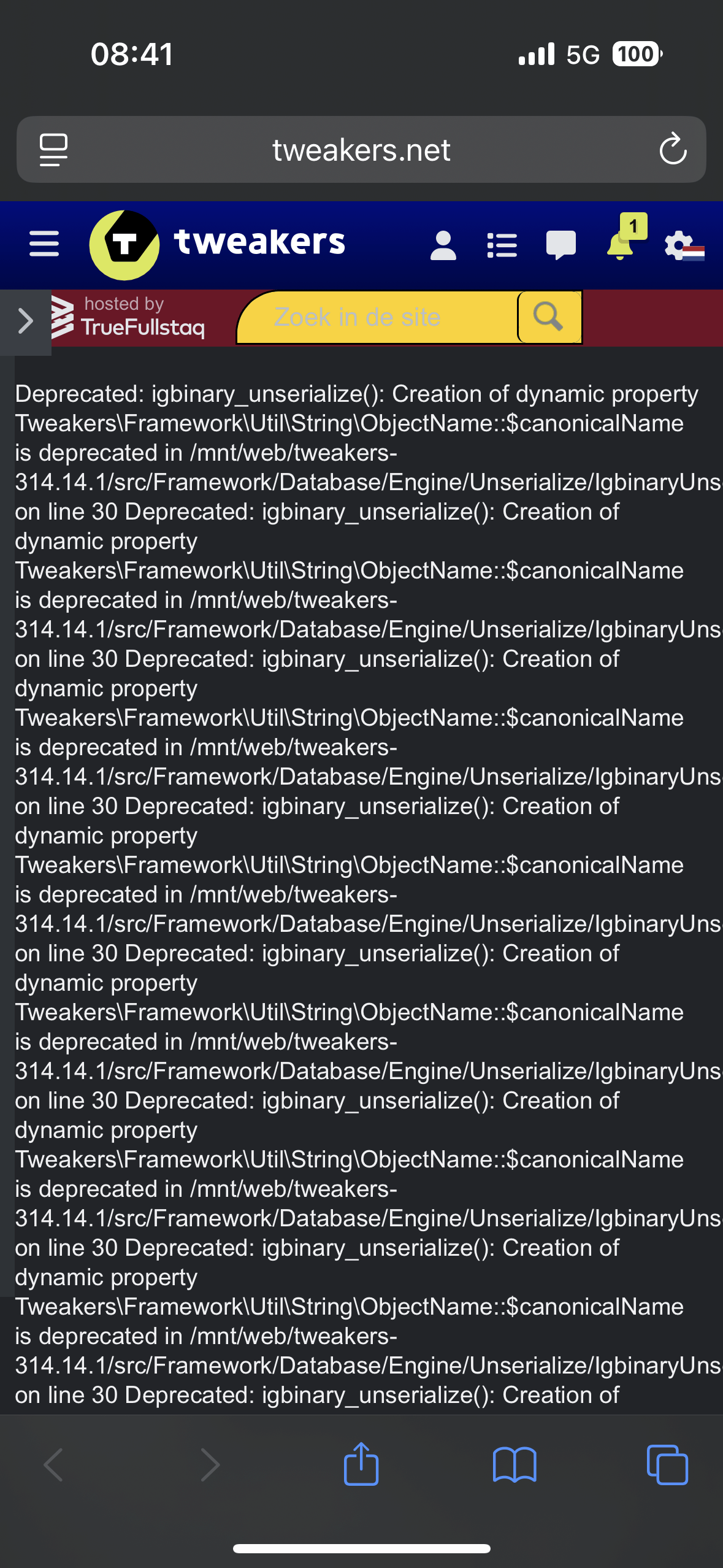 Tweakers website laat een beetje te veel zien - Stoute bugs - GoT