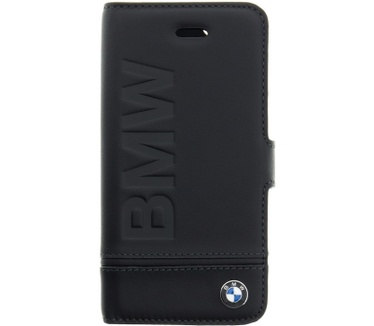 BMW Imprint Real Leather Book Case - Apple iPhone 5/5S/SE - Zwart Zwart