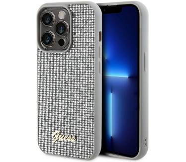 Guess Square Mirror Back Case - iPhone 15 Pro Max (6.7") - Zilver Zilver