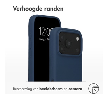 Accezz Liquid Silicone Backcover met MagSafe voor de Apple iPhone 18 Pro / 17 Pro - Donkerblauw