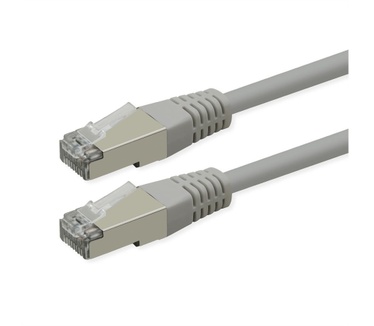 Roline S/FTP (PiMF) Patch Cord, Cat.6 (Class E), PoE, grey, 0.5 m
