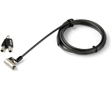 Startech.com 2m Universeel Laptop Kabelslot met Sleutel 3-in-1 Security Lock voor apparaten met K-Slot, Nano K-Slot of Noble Wedge Slot Anti-diefstal Stalen Kabelslot met sleutel