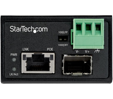 Startech.com PoE+ Industrial Glasvezel naar Ethernet Media Converter 30W SFP naar RJ45 Single Mode/Multi Mode Gigabit Fiber naar Koper Compact design IP-30/ -40 tot +75°C