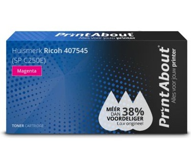 PrintAbout Huismerk Ricoh 407545 (SP C250E) Toner Magenta Extra hoge capaciteit