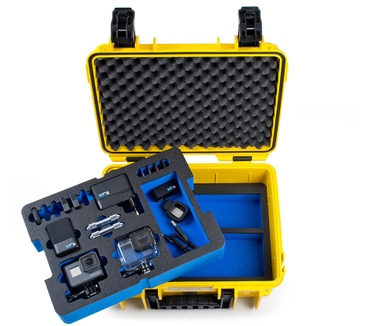 B+W B&W outdoor.cases type 3000 with GoPro Hero 5 / 6 / 7 Inlay - The Original Geel