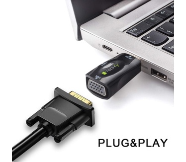 Techly IDATA HDMI-VGA2MABT Zwart