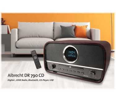 Albrecht DR 790 DAB+ CD-radio AUX, Bluetooth, CD, DAB+, FM Bruin