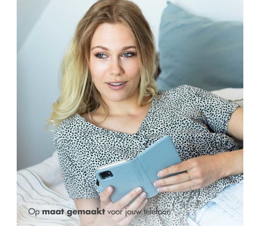 Selencia Echt Lederen Bookcase Samsung Galaxy A54 (5G) - Air Blue