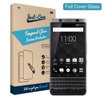 Just in Case Full Cover Tempered Glass BlackBerry KEYone Zwart