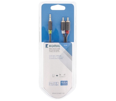Konig 10 m, 3.5 mm male/2 x RCA male