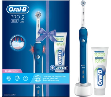 Oral-B Pro 2 2800 Elektrische Tandenborstel Powered By Braun + Gum Purify Tandpasta